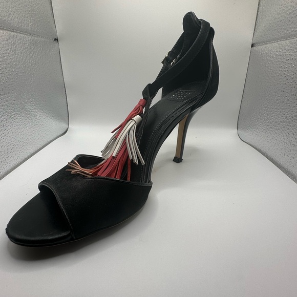 WHBM Black Suede Tassel Heels - Picture 5 of 11
